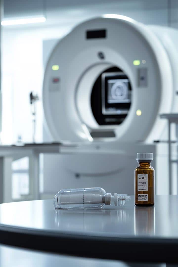a bottle of medicine sitting on top of a table